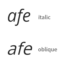 italic vs. oblique